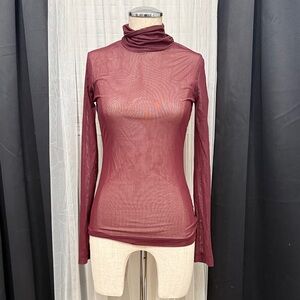 Elegant Burgundy Turtleneck Top